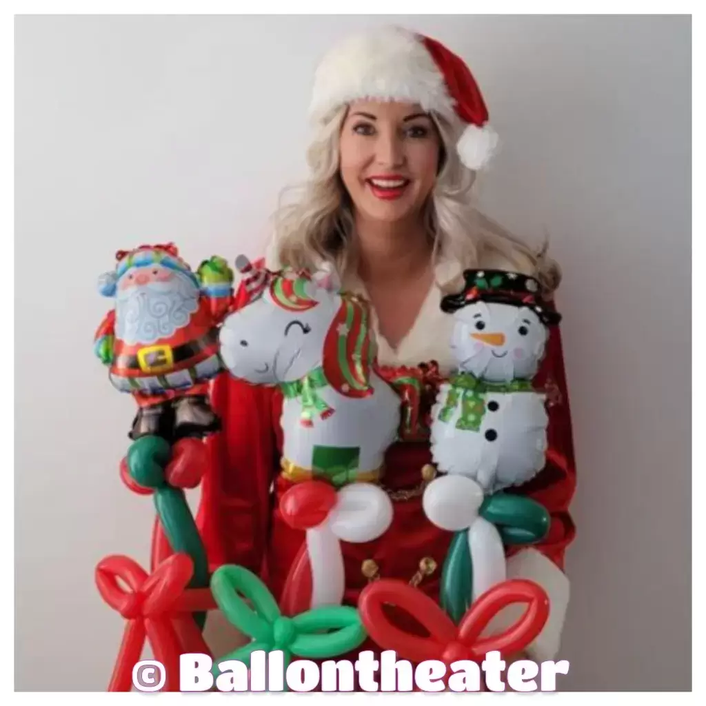 ballonartiest kerstvrouw